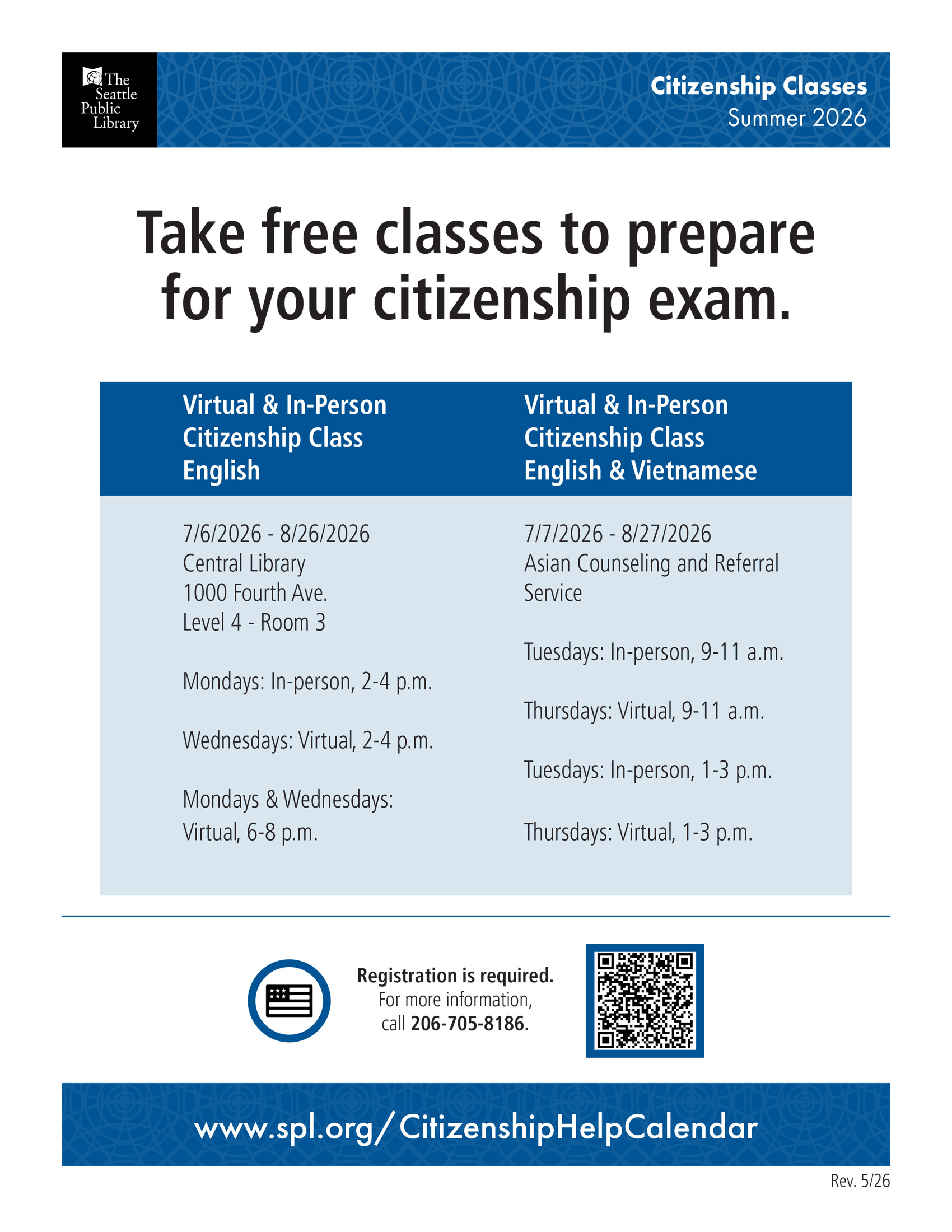 Citizenship Classes Flyer