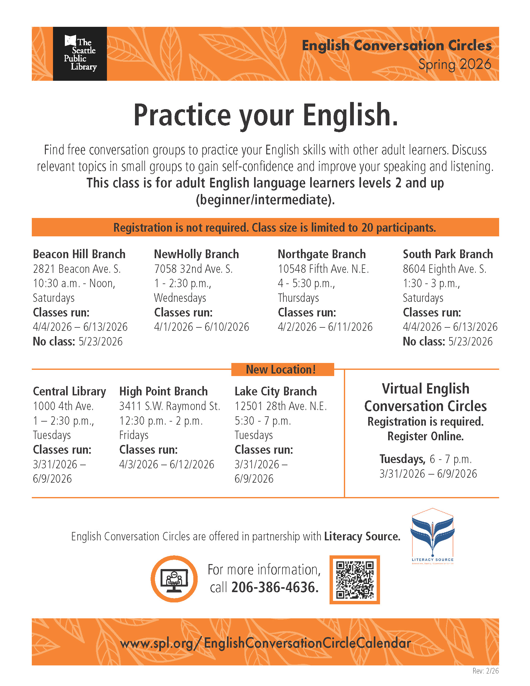 English Conversation Circle Flyer