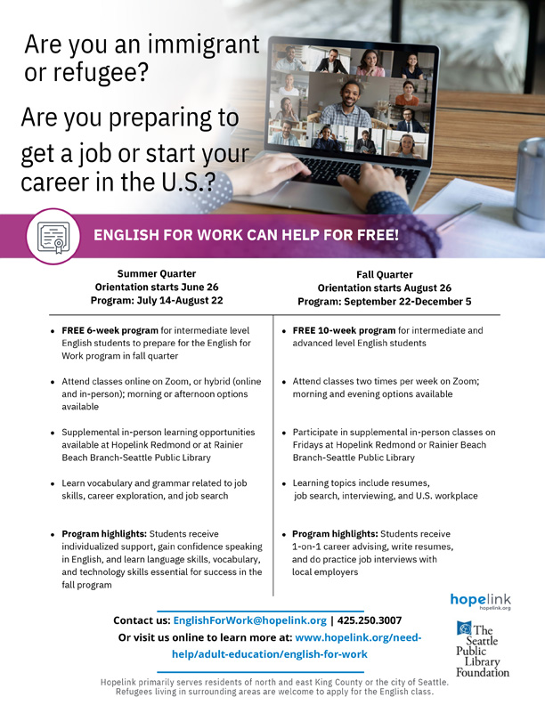 Download English for Work Flyer