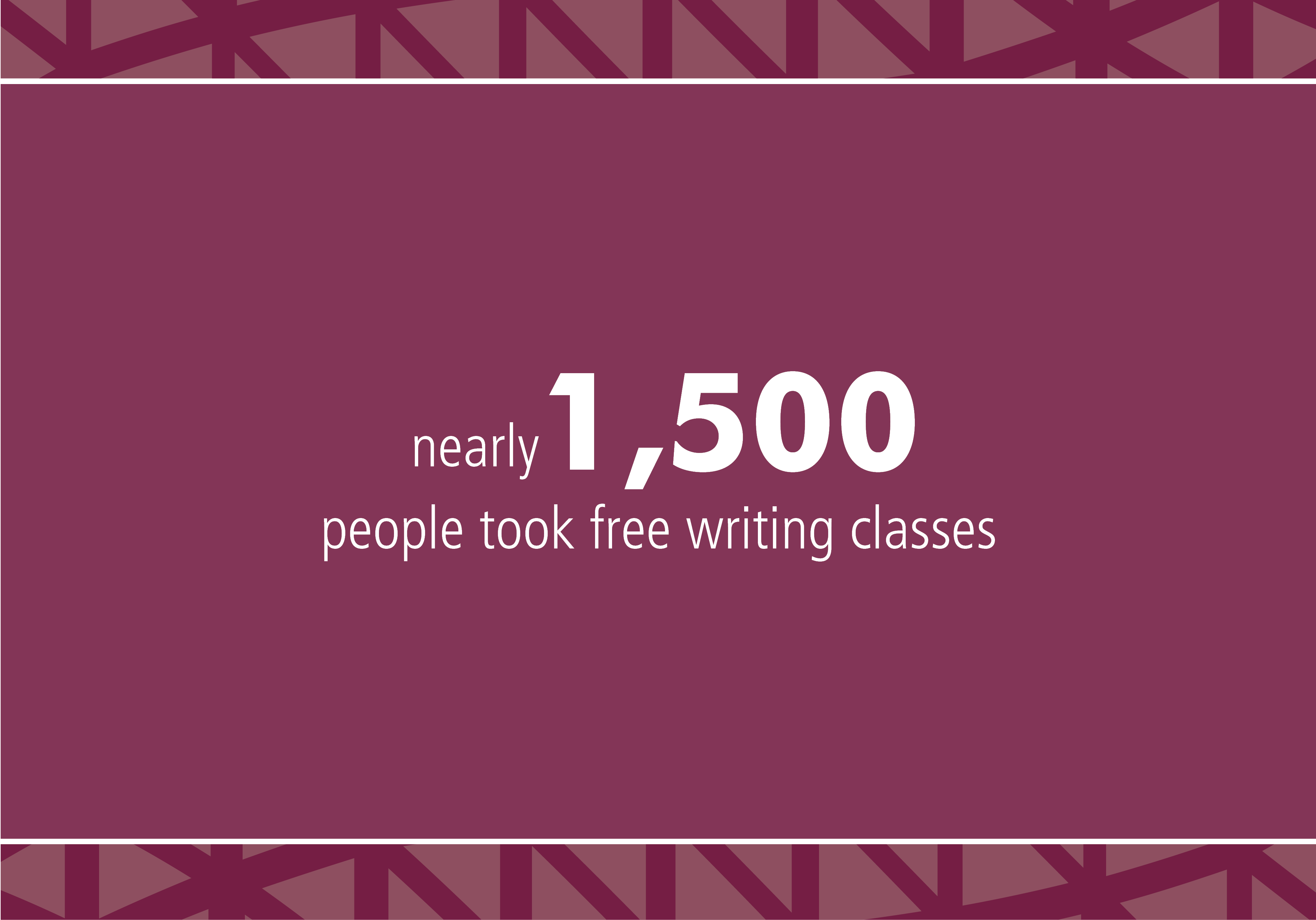 Nearly 1,500 people took free writing classes