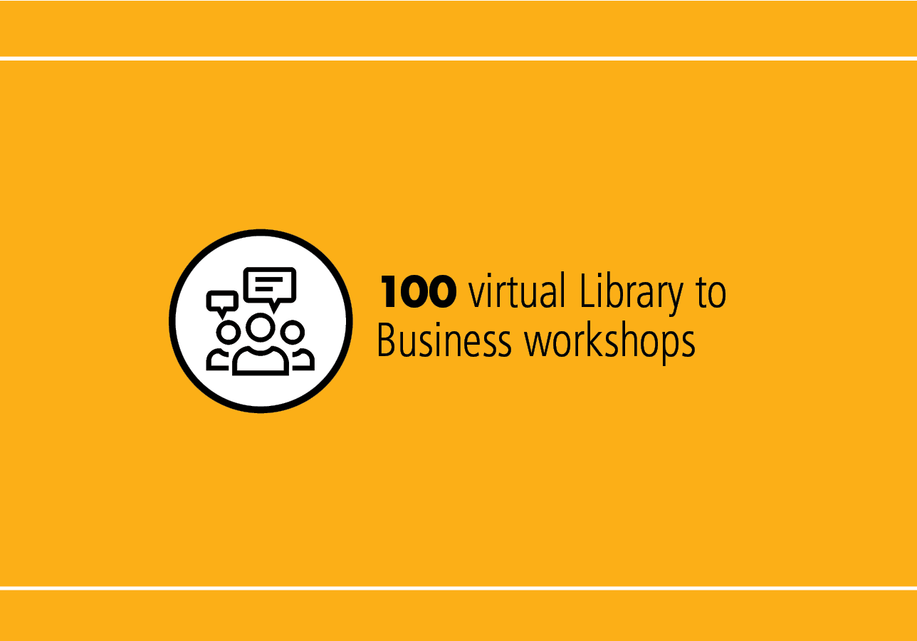 100 virtual Library to Business workshops