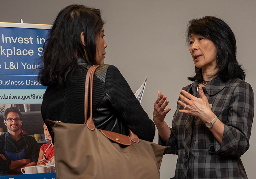 Two people having a conversation