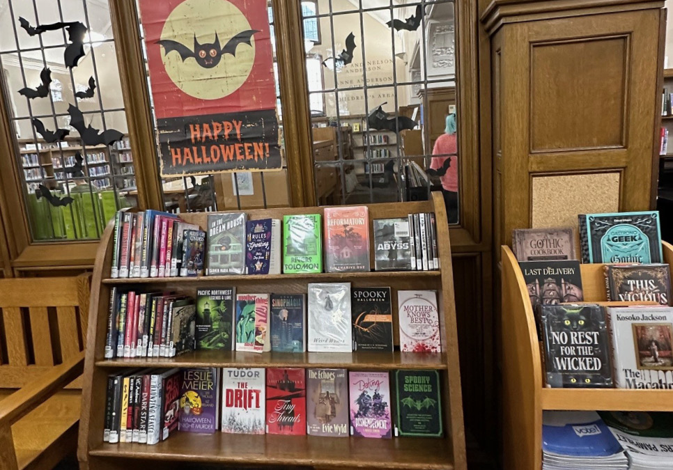 A display of books.
