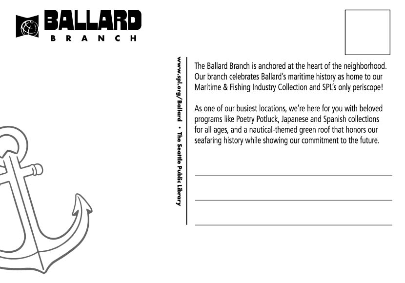 Ballard Branch postcard back