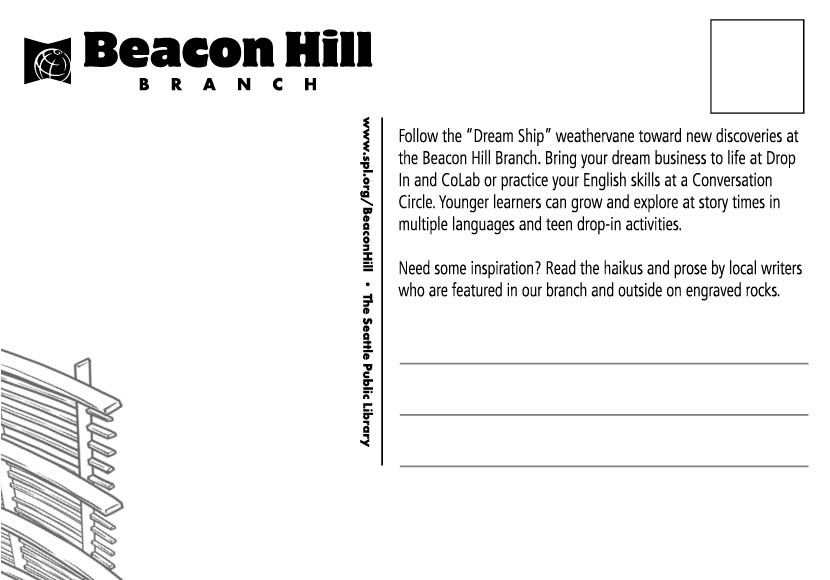 Beacon Hill Branch postcard back