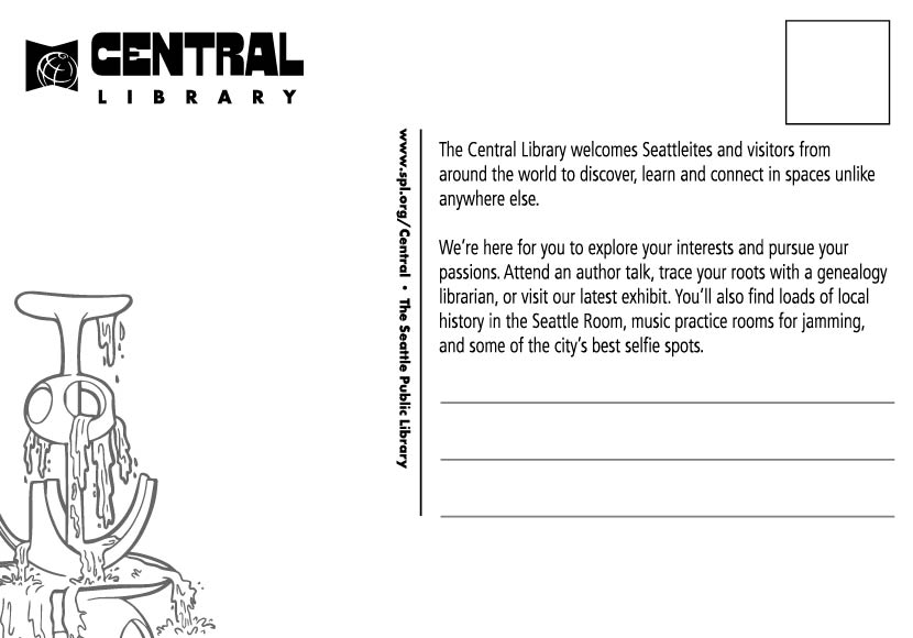 Central Library postcard back