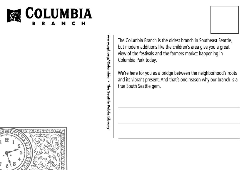 Columbia Branch postcard back