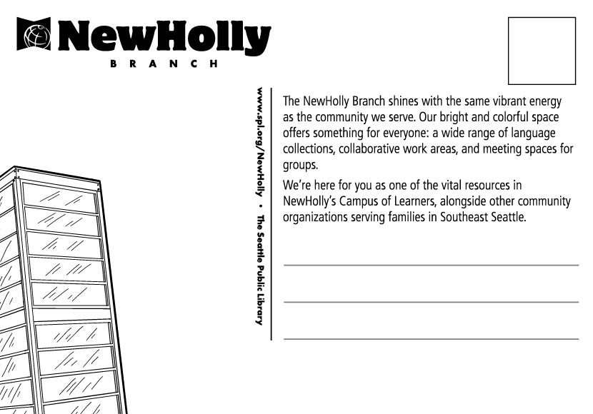 NewHolly Branch postcard rear