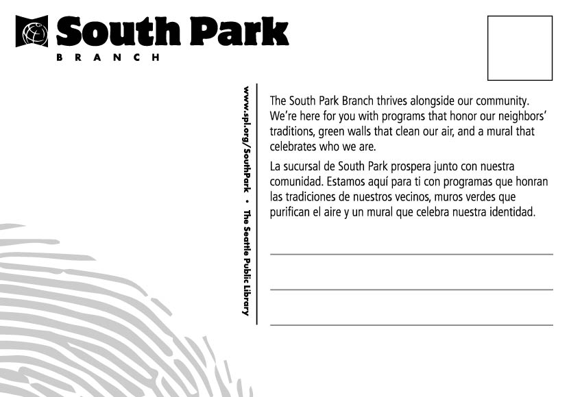 South Park Branch postcard rear