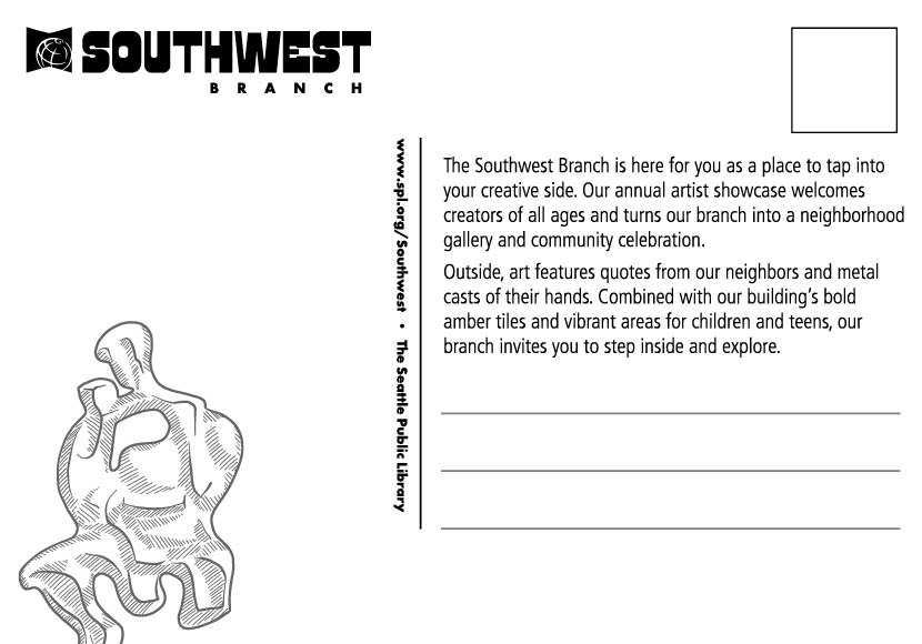 Southwest Branch postcard rear