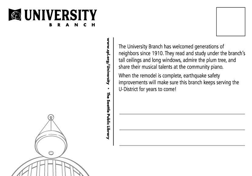 University Branch postcard rear