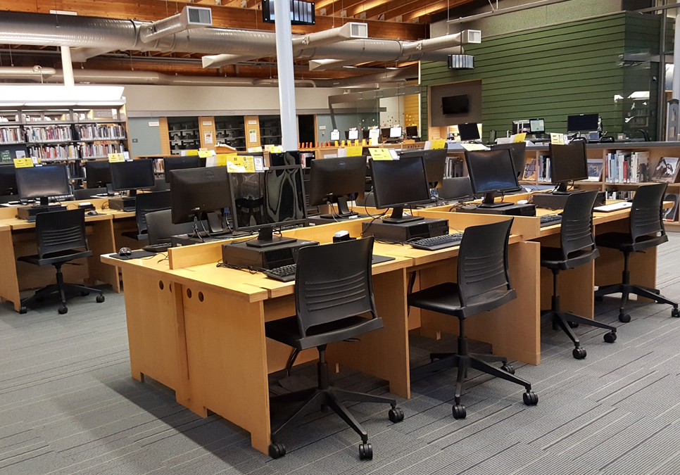 Public computer area at the Ballard Branch 