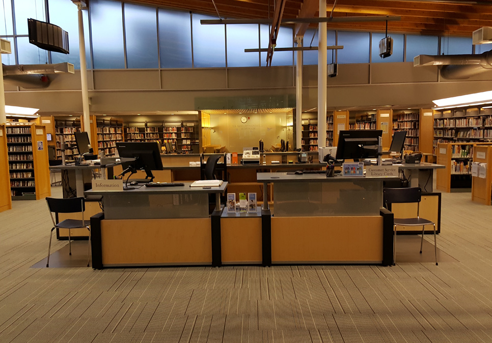 Service desk area at the Ballard Branch 