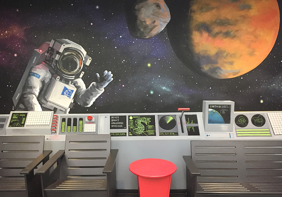 Find the hidden space-themed mural at Central Library and post a #SPLselfie.
