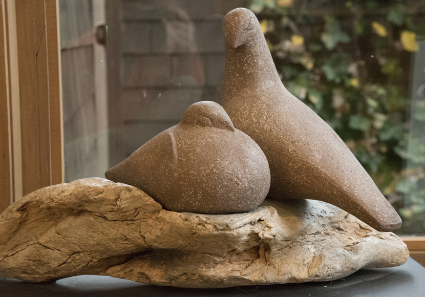 Sculpture of two birds