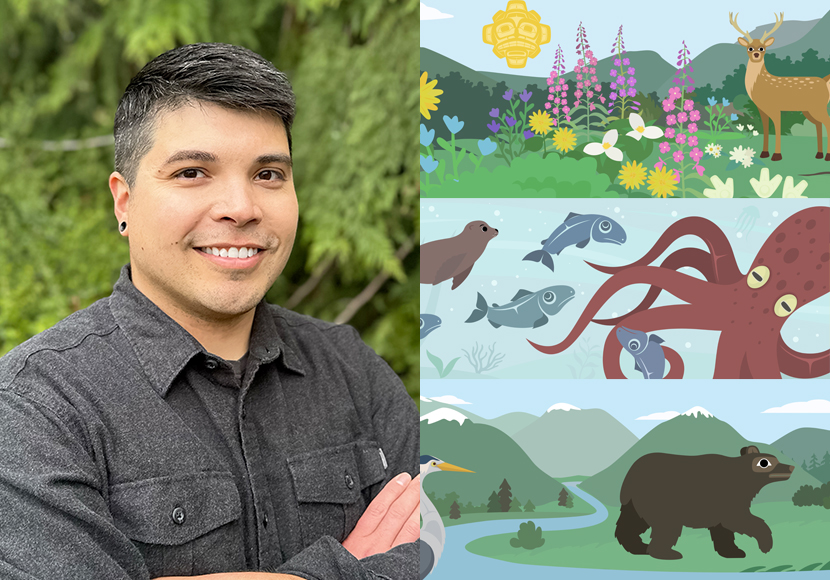 Photo of Nick Alan Foote and artwork