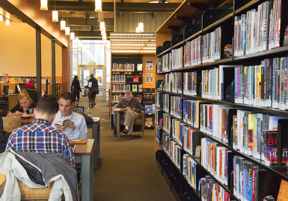 Library patrons reading at the Northgate Branch