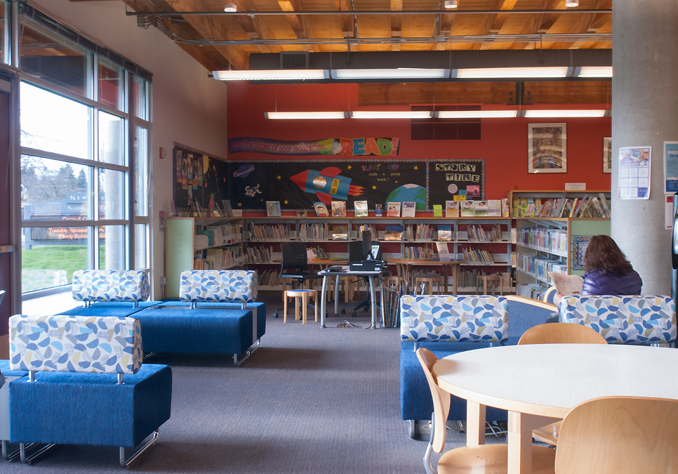 An interior view of the NewHolly Branch
