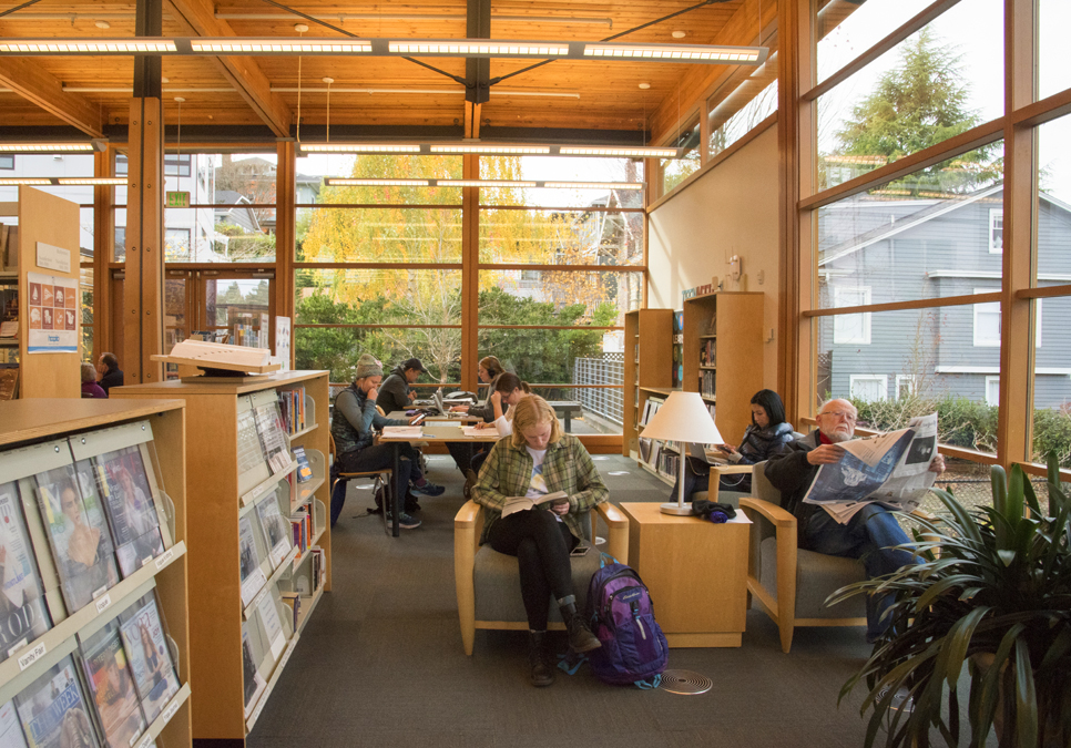 An interior view of the Montlake Branch