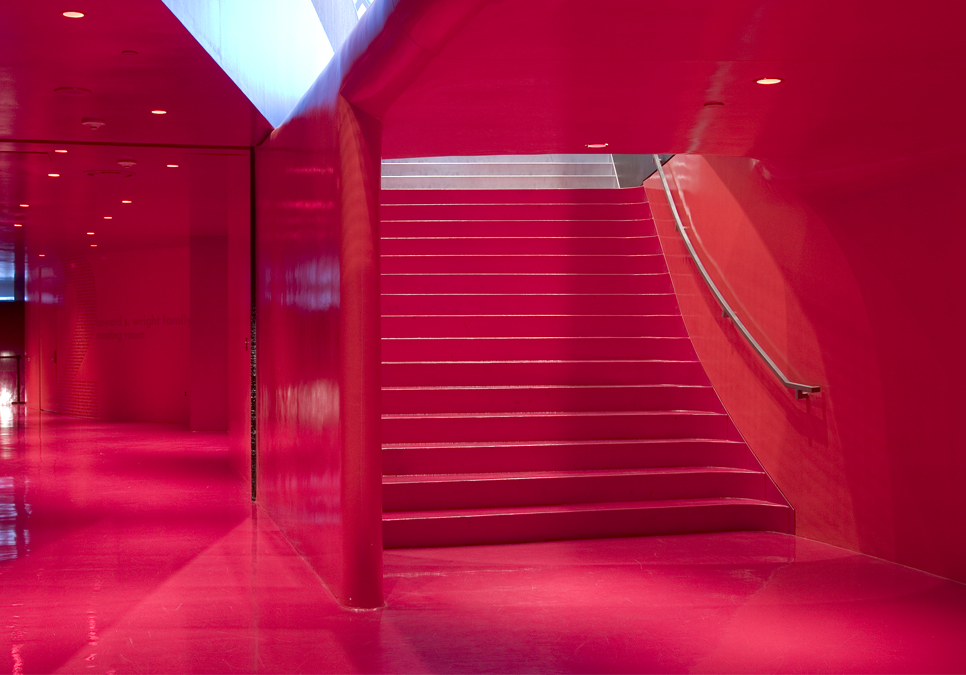 Interior view of Level 4 staircase at the Central Library