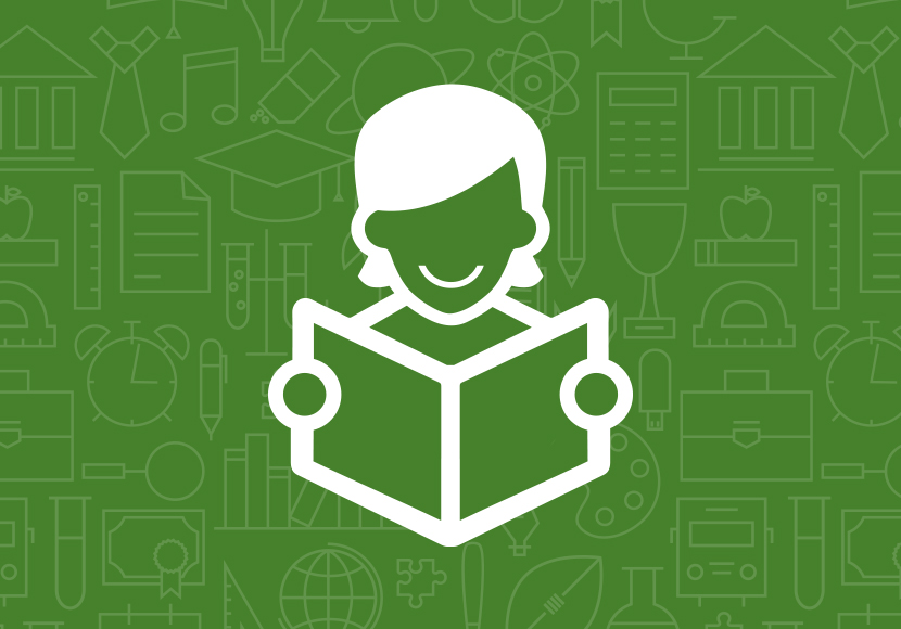 story time logo of a person reading a book