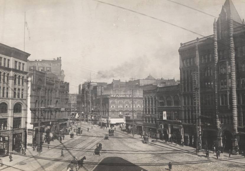 Photo from collection showing a downtown area.
