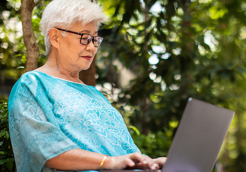 Older woman on laptop