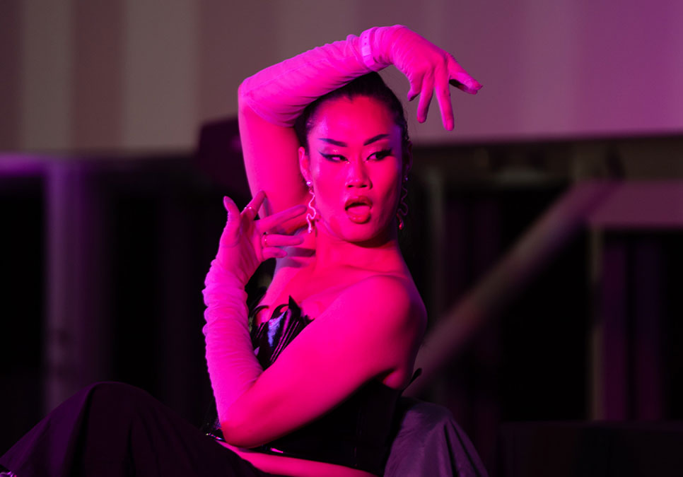 A performer posing at the at the Legendary Children event at the Olympic Sculpture Park in 2022