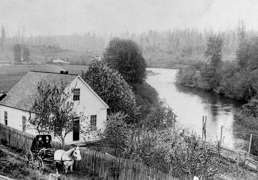 Photo of the home of James W. Steele on the Duwamish River, ca. 1885