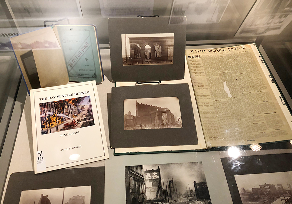 Great Seattle Fire Virtual Reality exhibit pieces at the Central Library