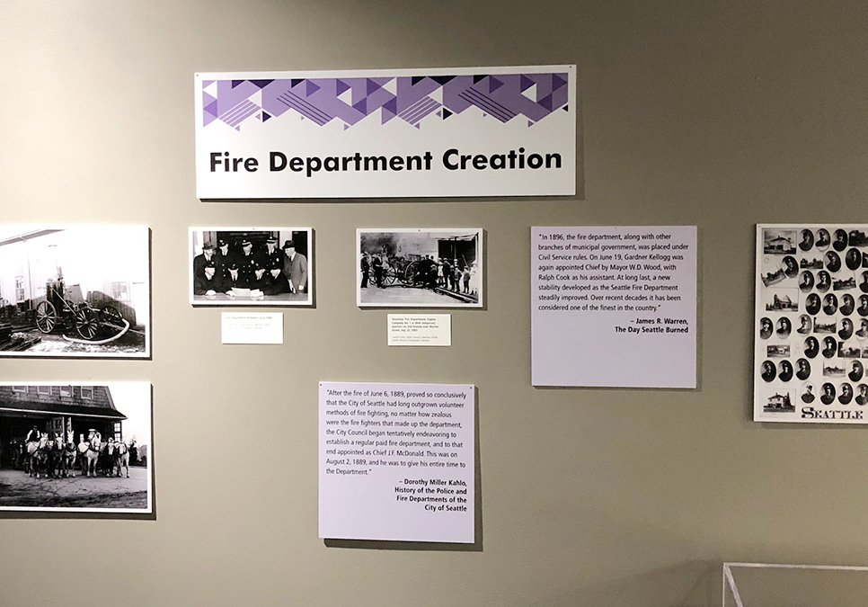 Great Seattle Fire Virtual Reality exhibit pieces at the Central Library