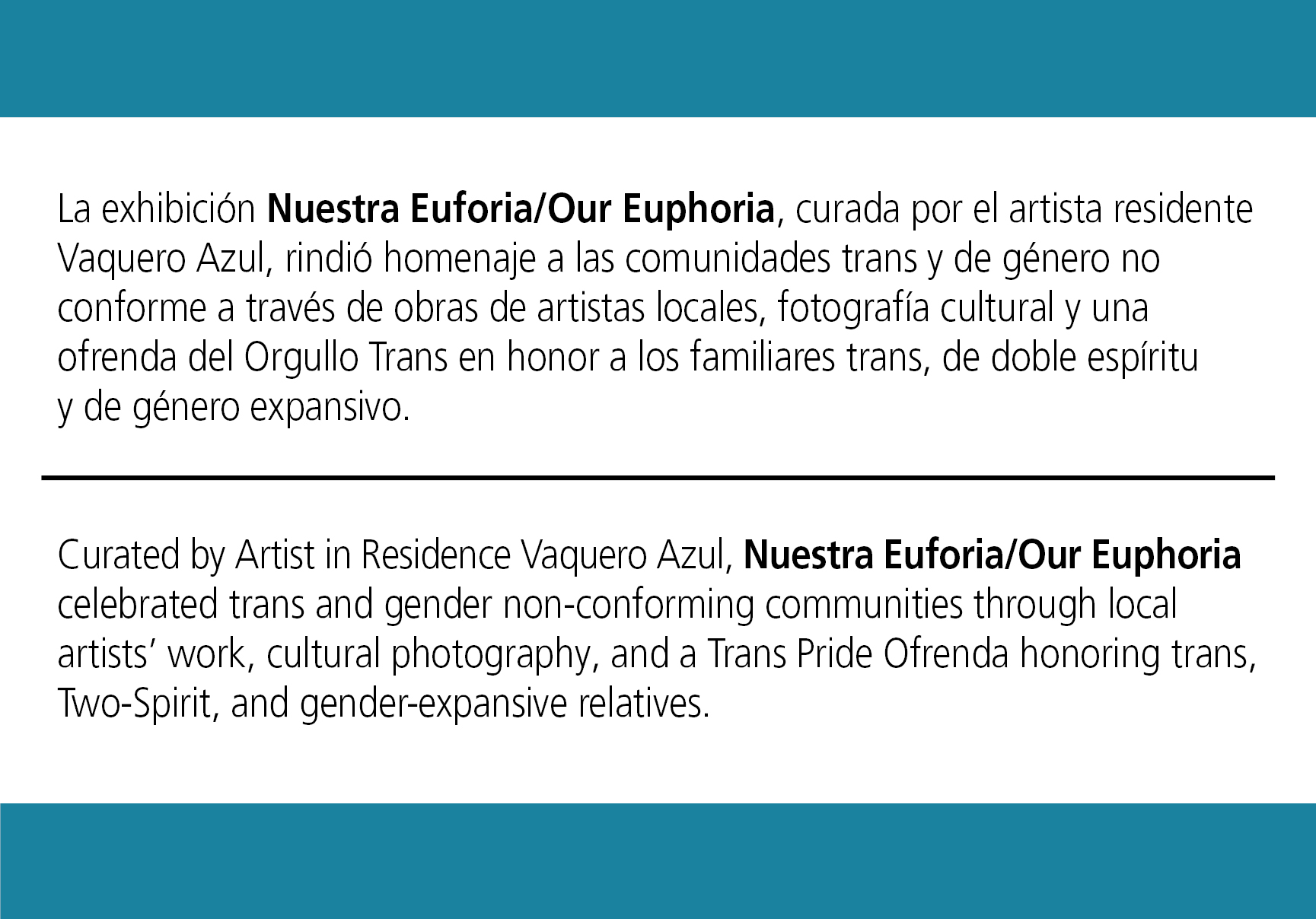 Nuestra Euforia / Our Euphoria Exhibit