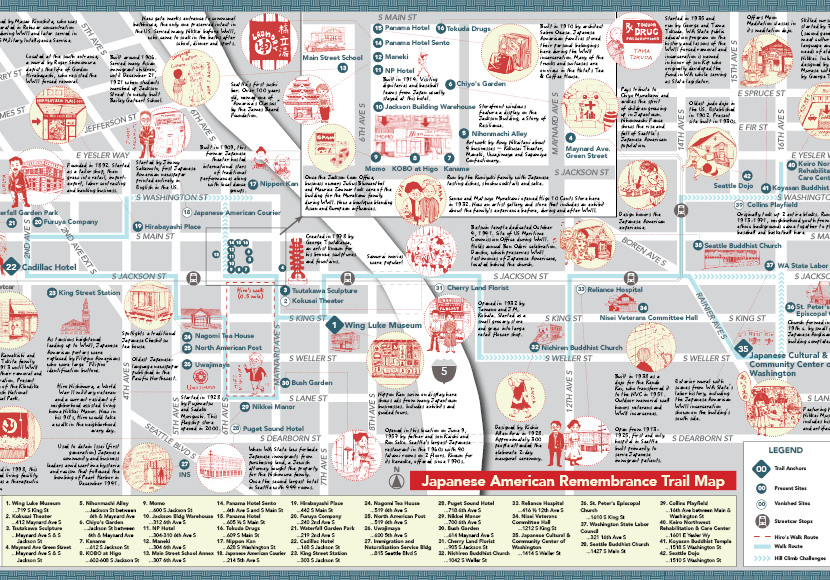 Image of the Japanese American Remembrance Trail map.