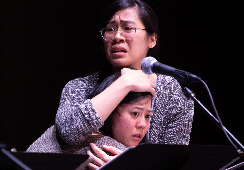 Actors from the Book-It Repertory theatre perform a segment of The Best We Could Do in 2019