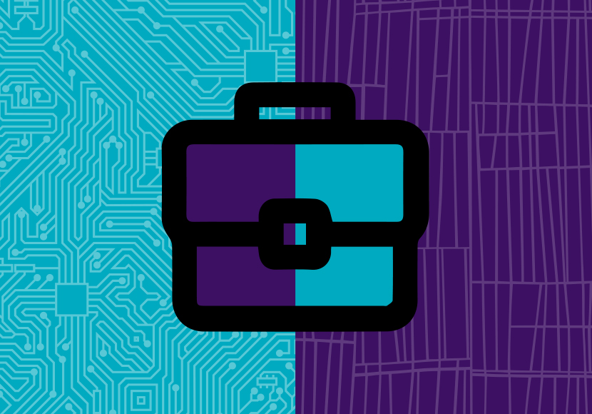 Stylized drawing of a briefcase