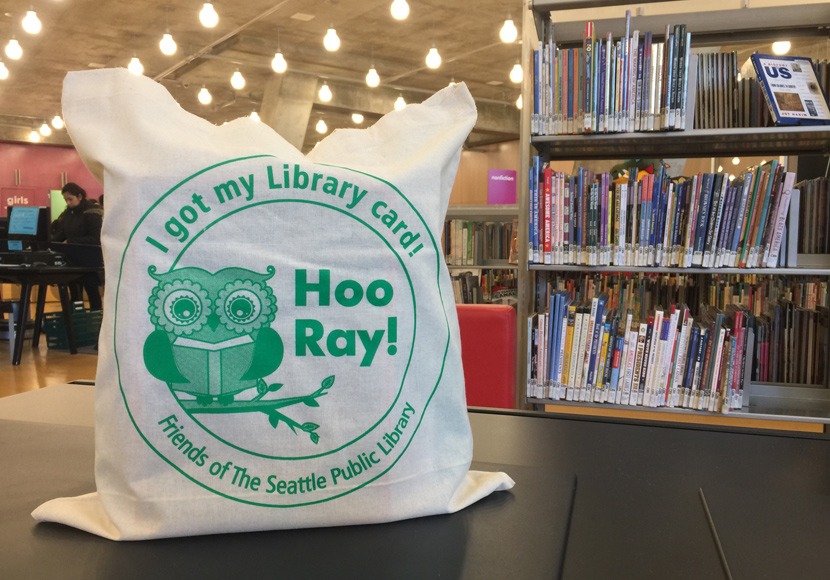 my first library card tote
