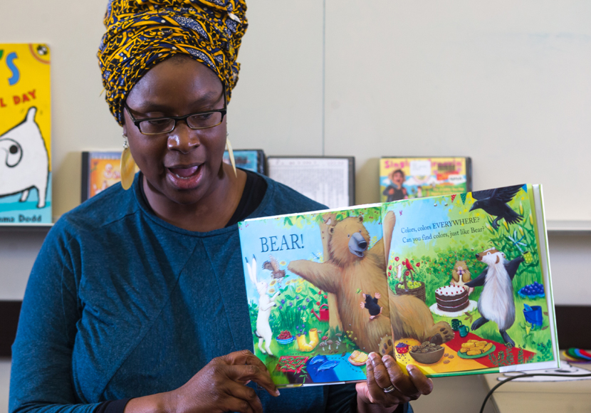 librarian reading story