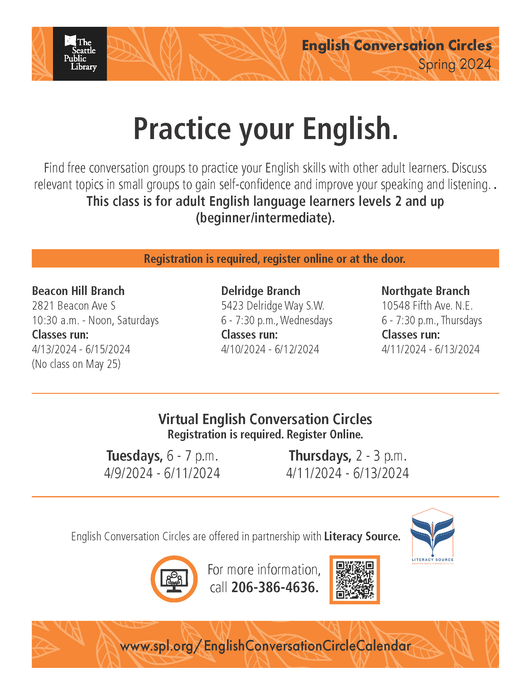English Conversation Circle Flyer