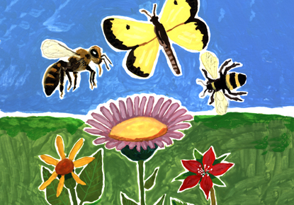 summer of learning butterfly and bee graphic