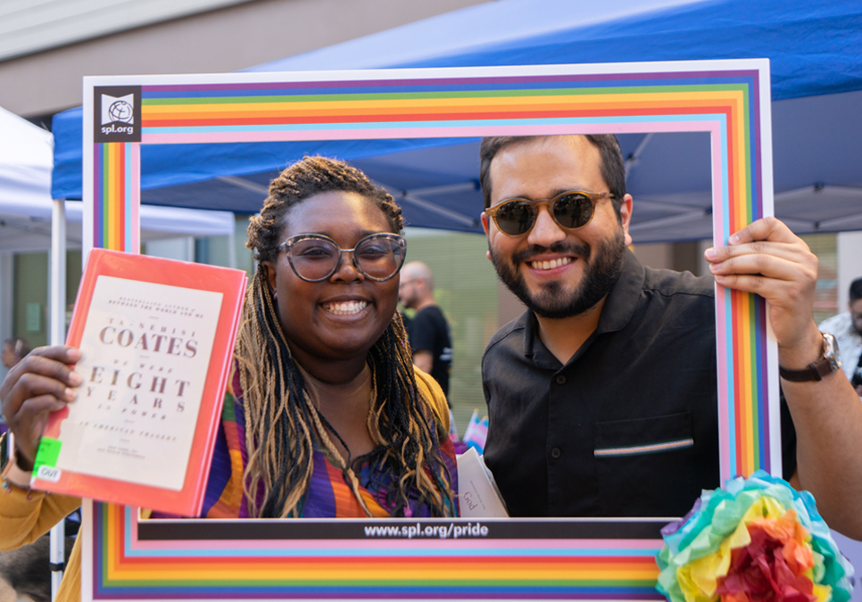 Library staff, friends and family at Seattle Latinx Pride in 2019