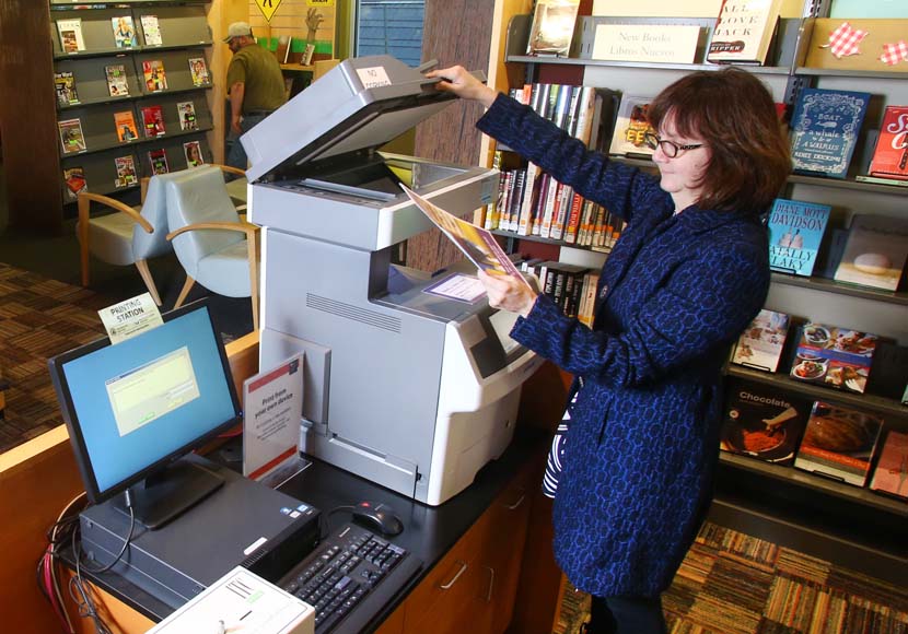 staff using copy machine